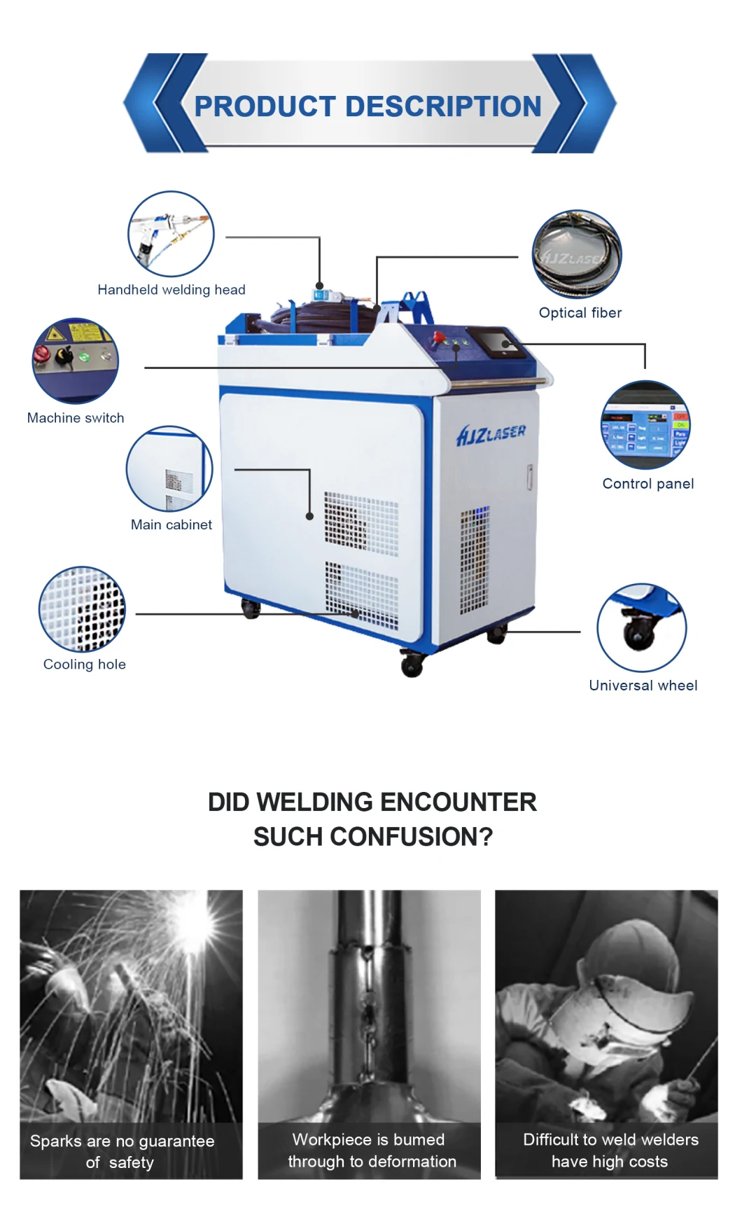 Handheld Laser Welding Handheld Laser Cutting and Laser Cleaning 3 in 1 Machine